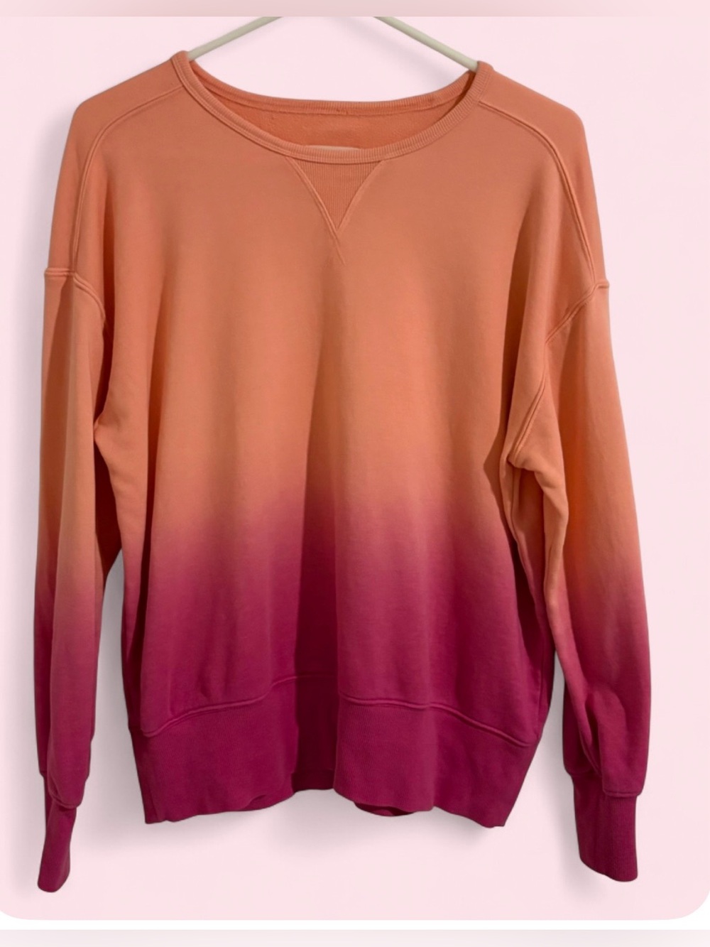 Lou & Grey Ombre Sweatshirt Pullover - Peach to Magenta. Women size S